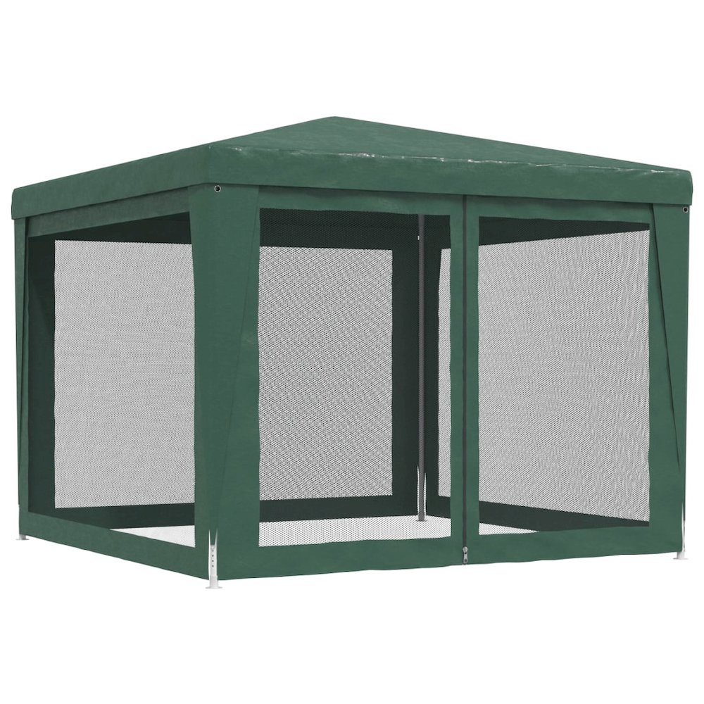 Party Tent with 4 Mesh Sidewalls Green 9.8'x9.8' HDPE. Picture 5