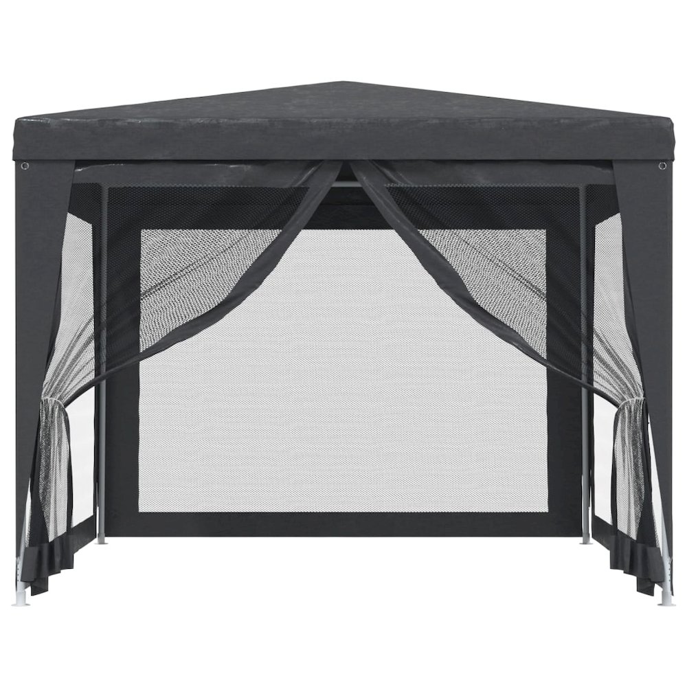 Party Tent with 4 Mesh Sidewalls Anthracite 9.8'x9.8' HDPE. Picture 3