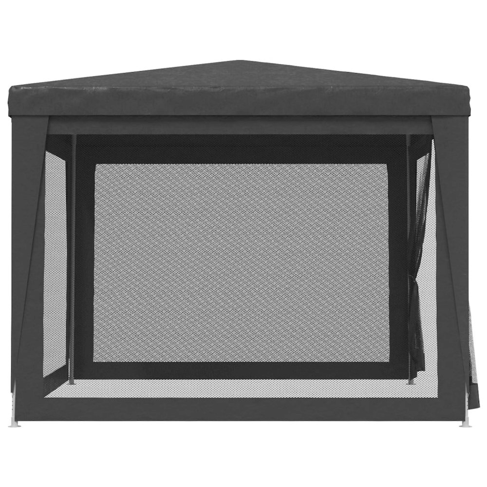 Party Tent with 4 Mesh Sidewalls Anthracite 9.8'x9.8' HDPE. Picture 4