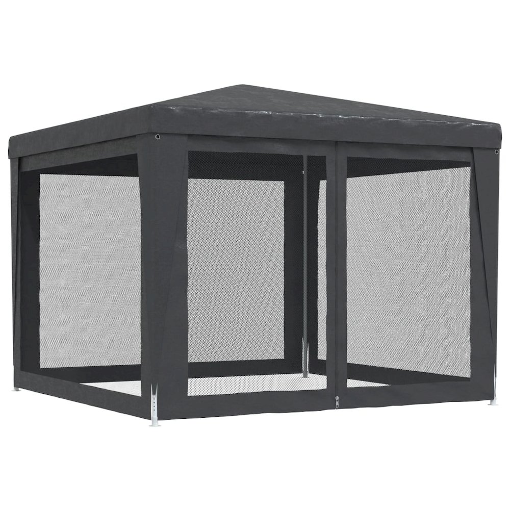 Party Tent with 4 Mesh Sidewalls Anthracite 9.8'x9.8' HDPE. Picture 5