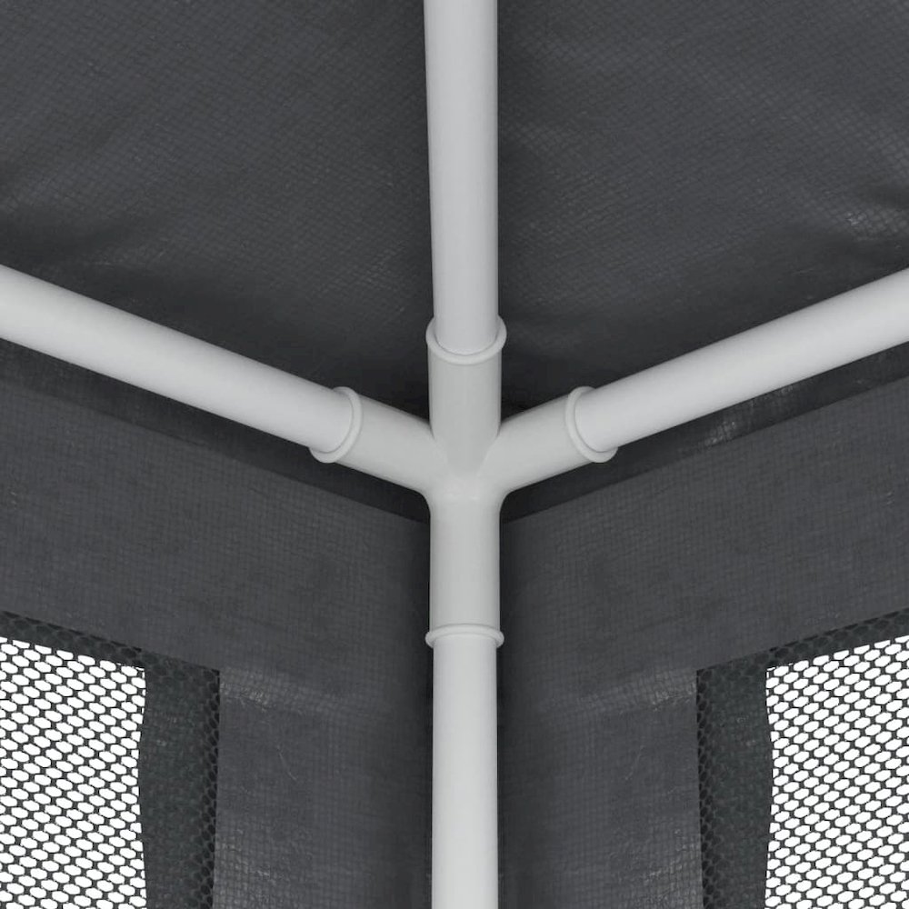 Party Tent with 4 Mesh Sidewalls Anthracite 9.8'x9.8' HDPE. Picture 6