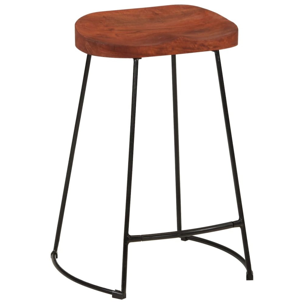 Bar Stool Set of 2 Natural Mango Wood Solid Mango Wood Standard. Picture 12