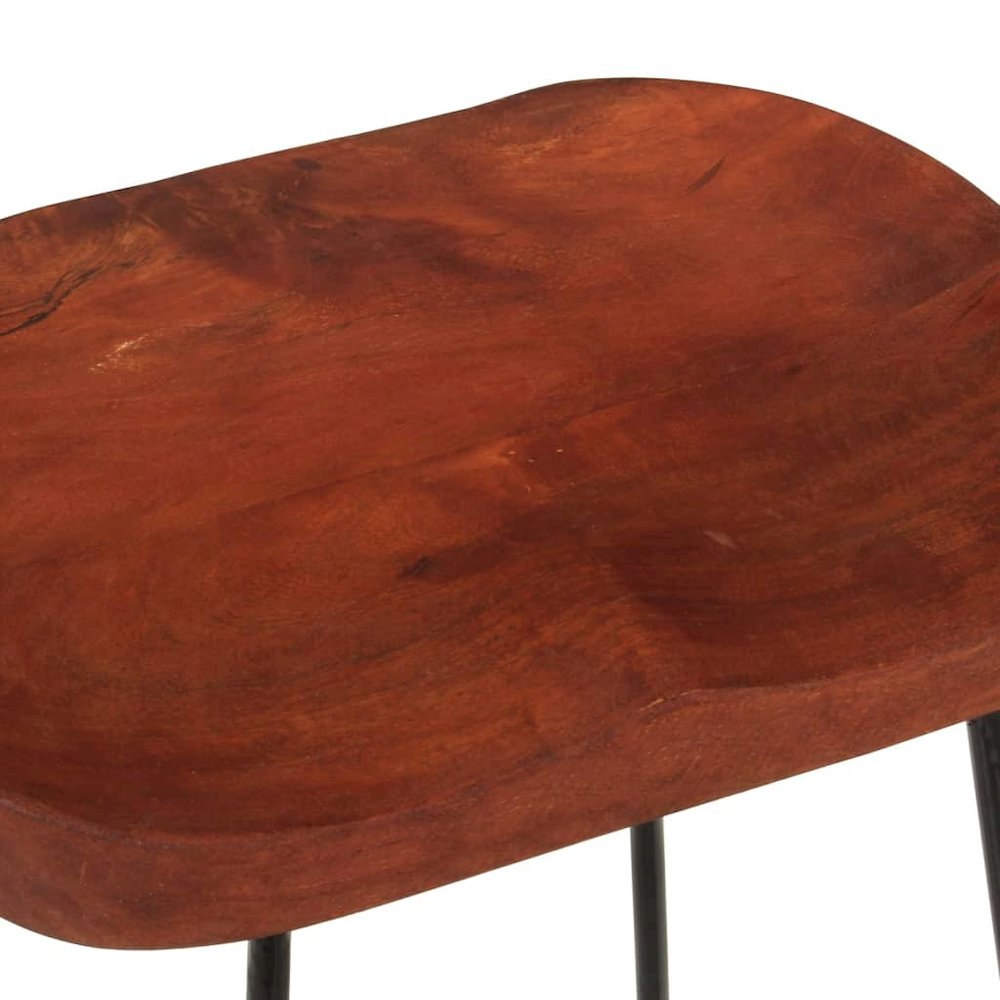 Bar Stool Set of 2 Natural Mango Wood Solid Mango Wood Standard. Picture 7