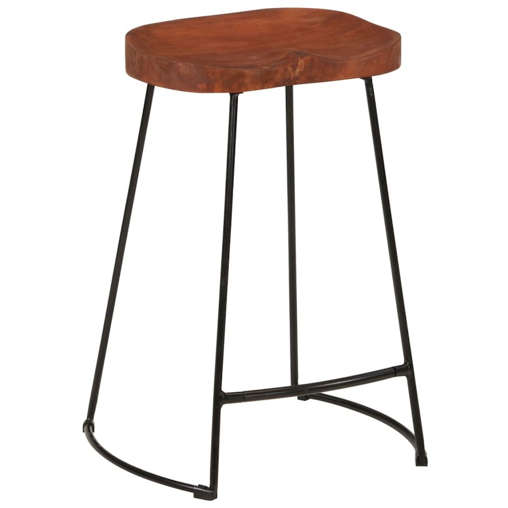 Bar Stool Set of 2 Natural Mango Wood Solid Mango Wood Standard. Picture 10