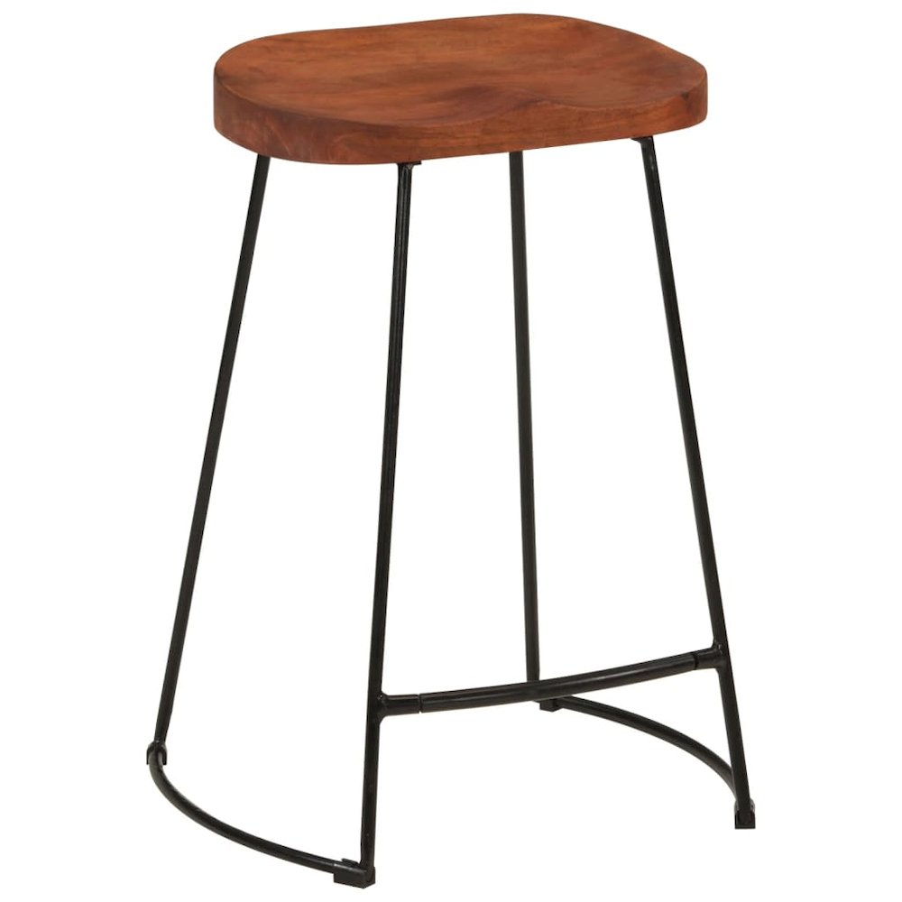 Bar Stool Set of 2 Natural Mango Wood Solid Mango Wood Standard. Picture 11