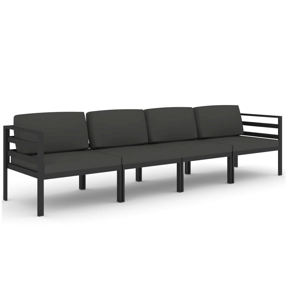 Garden Lounge Set Anthracite Aluminum, Polyester Large Modular. Picture 2