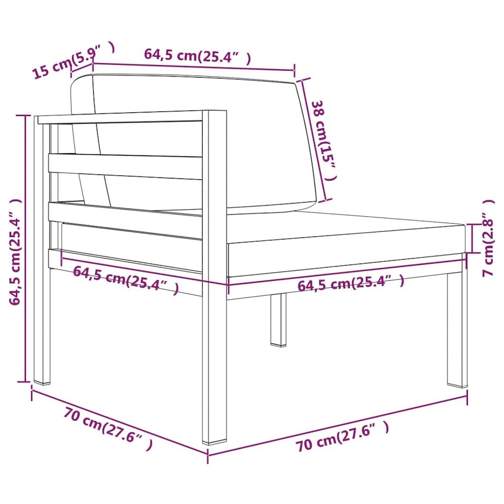 Garden Lounge Set Anthracite Aluminum, Polyester Large Modular. Picture 8