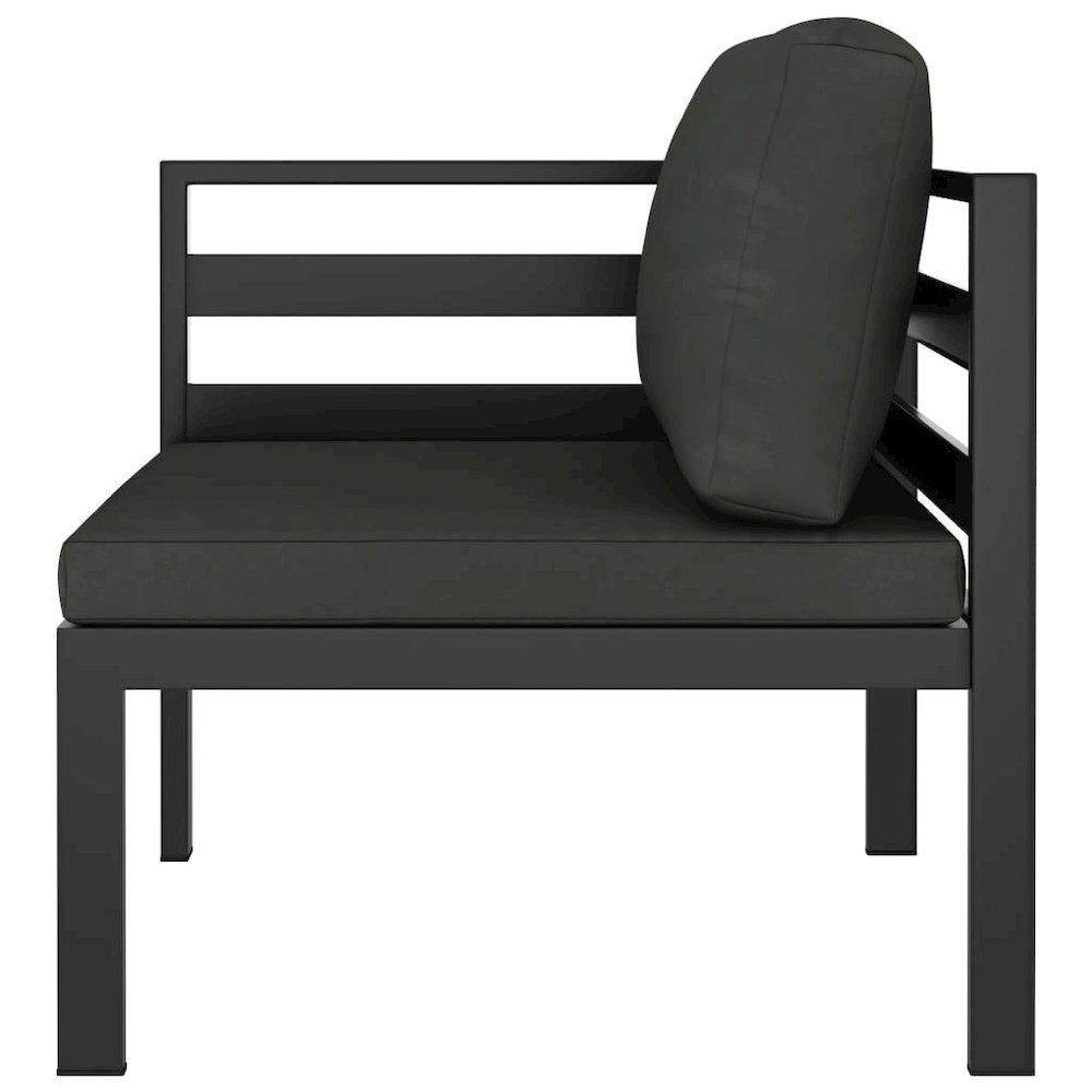 Garden Lounge Set Anthracite Aluminum, Polyester Medium Modular. Picture 4