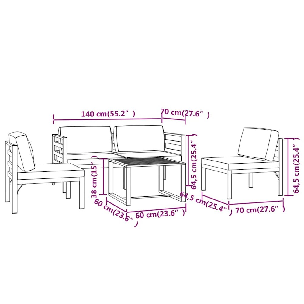Garden Lounge Set Anthracite. Picture 9