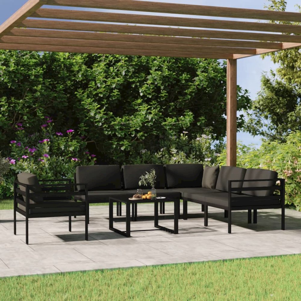 Patio Lounge Set Modular Garden Lounge Set Rectangular Modern. Picture 1