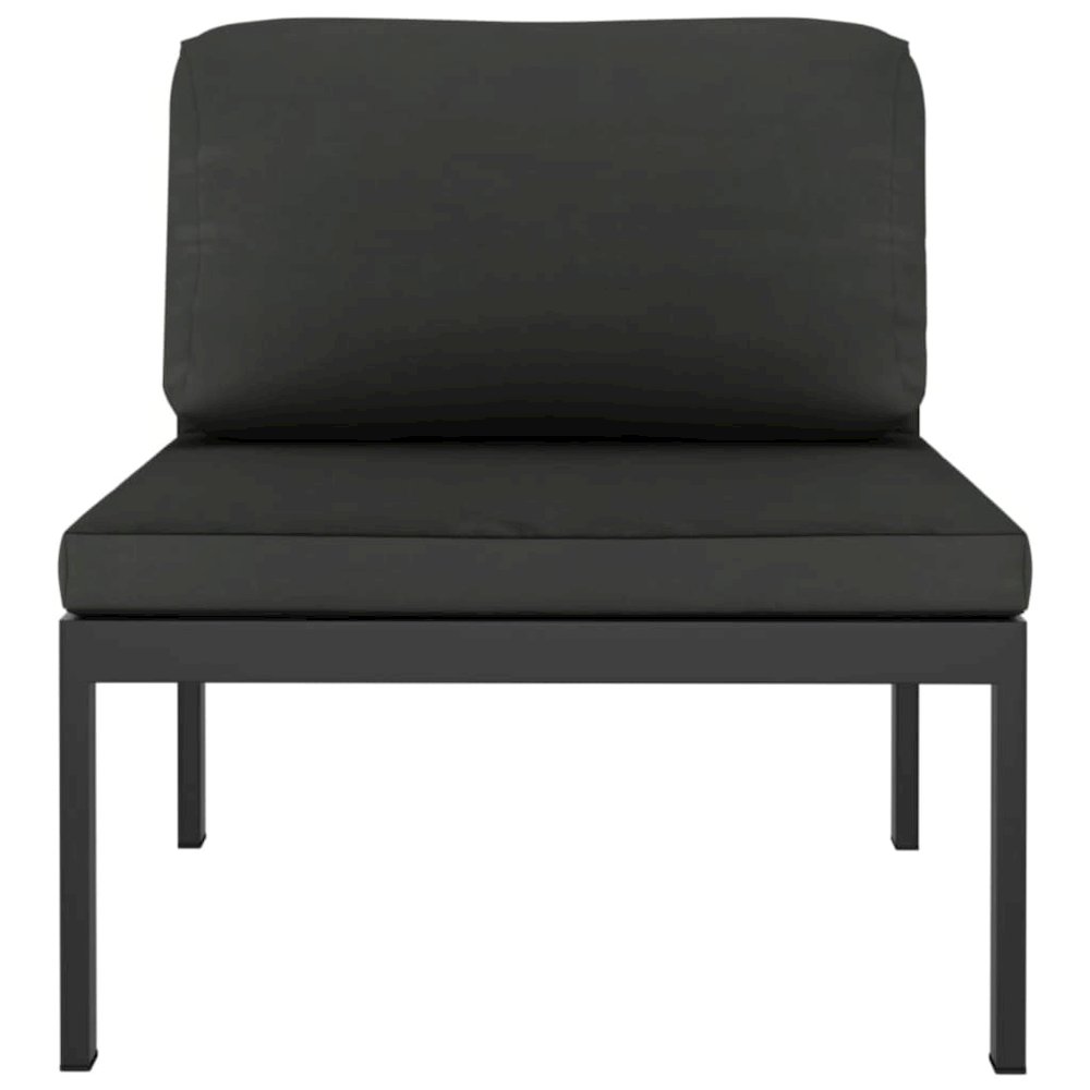Garden Lounge Set Anthracite Aluminum and Polyester Large Modular. Picture 6