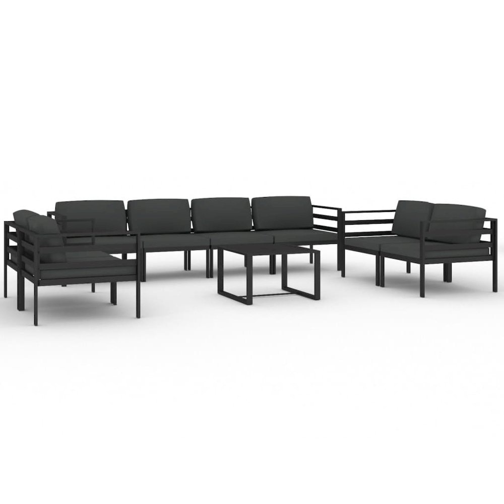 Garden Lounge Set Anthracite Aluminum Large Modular. Picture 2