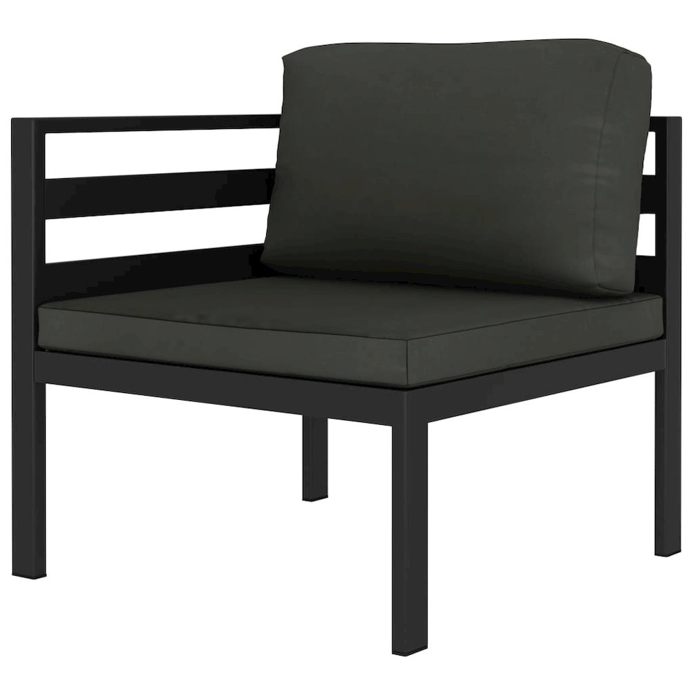 Garden Lounge Set Anthracite Aluminum, Polyester Standard Modular. Picture 3