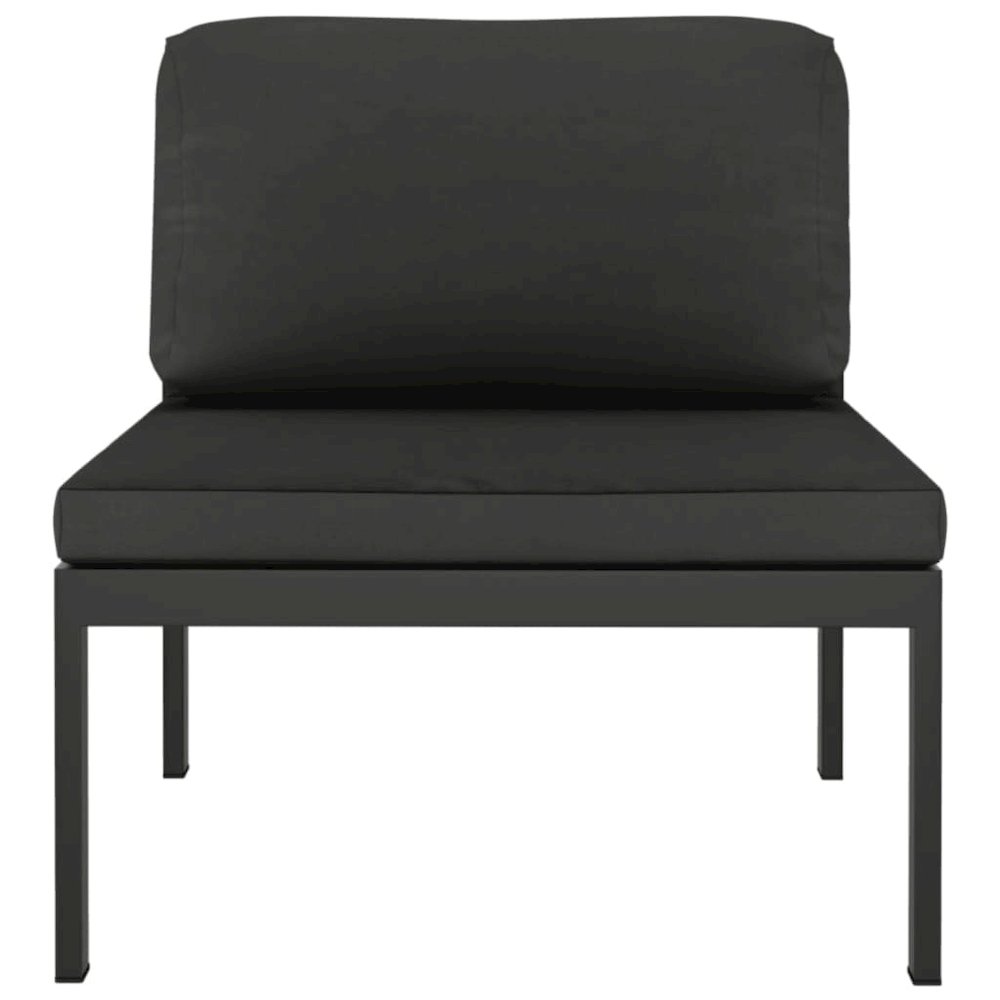 Garden Lounge Set Anthracite Aluminum, Polyester Standard Modular. Picture 6