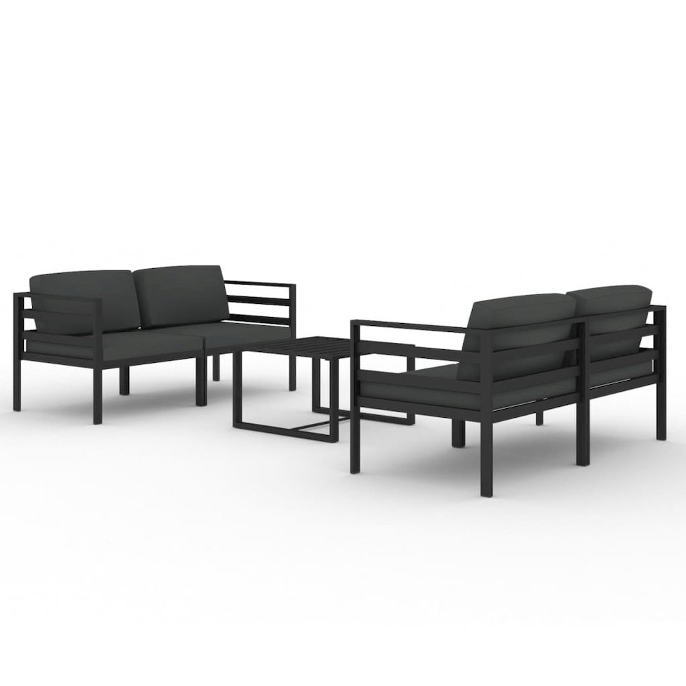 Patio Lounge Set Anthracite Aluminium, Polyester Medium Modular. Picture 2