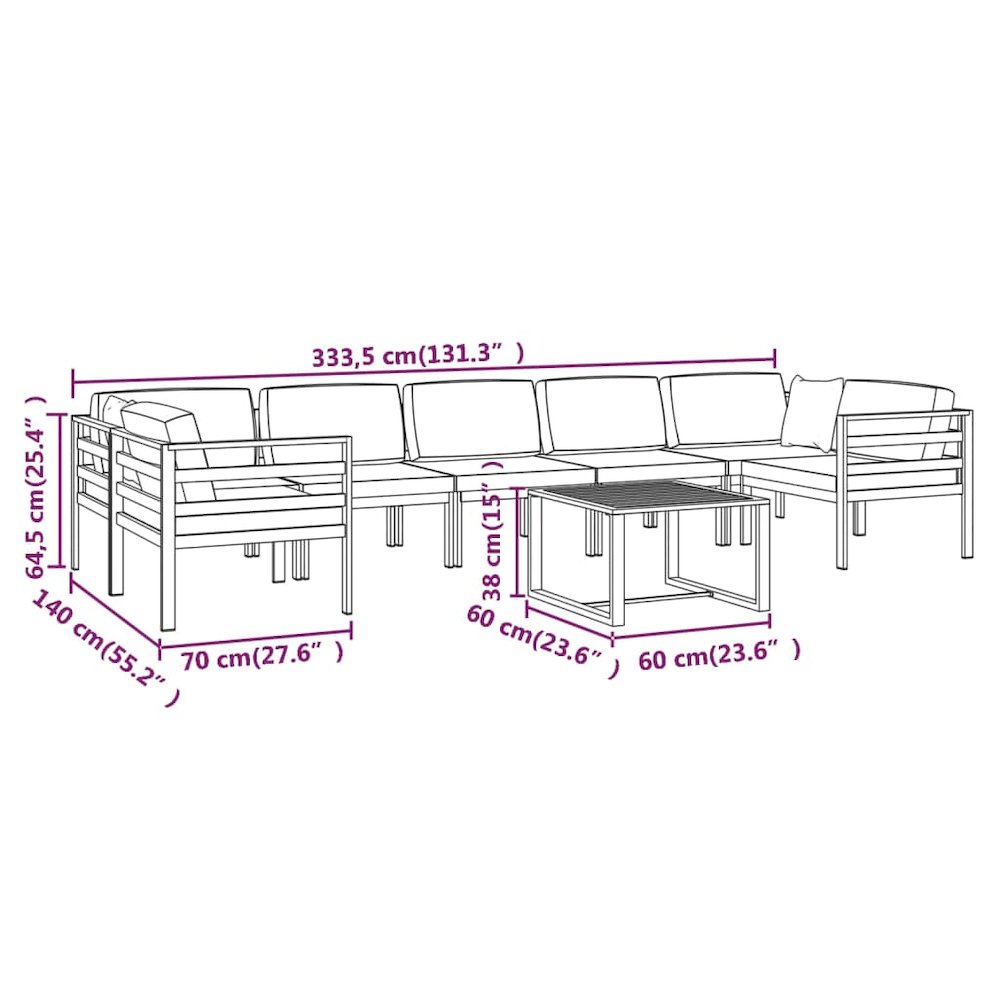 Garden Lounge Set Anthracite. Picture 9