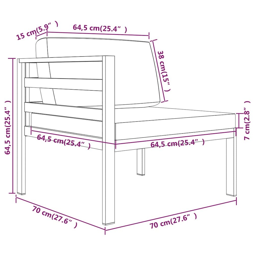 Garden Lounge Set Anthracite Aluminum, Polyester Large Modular. Picture 10