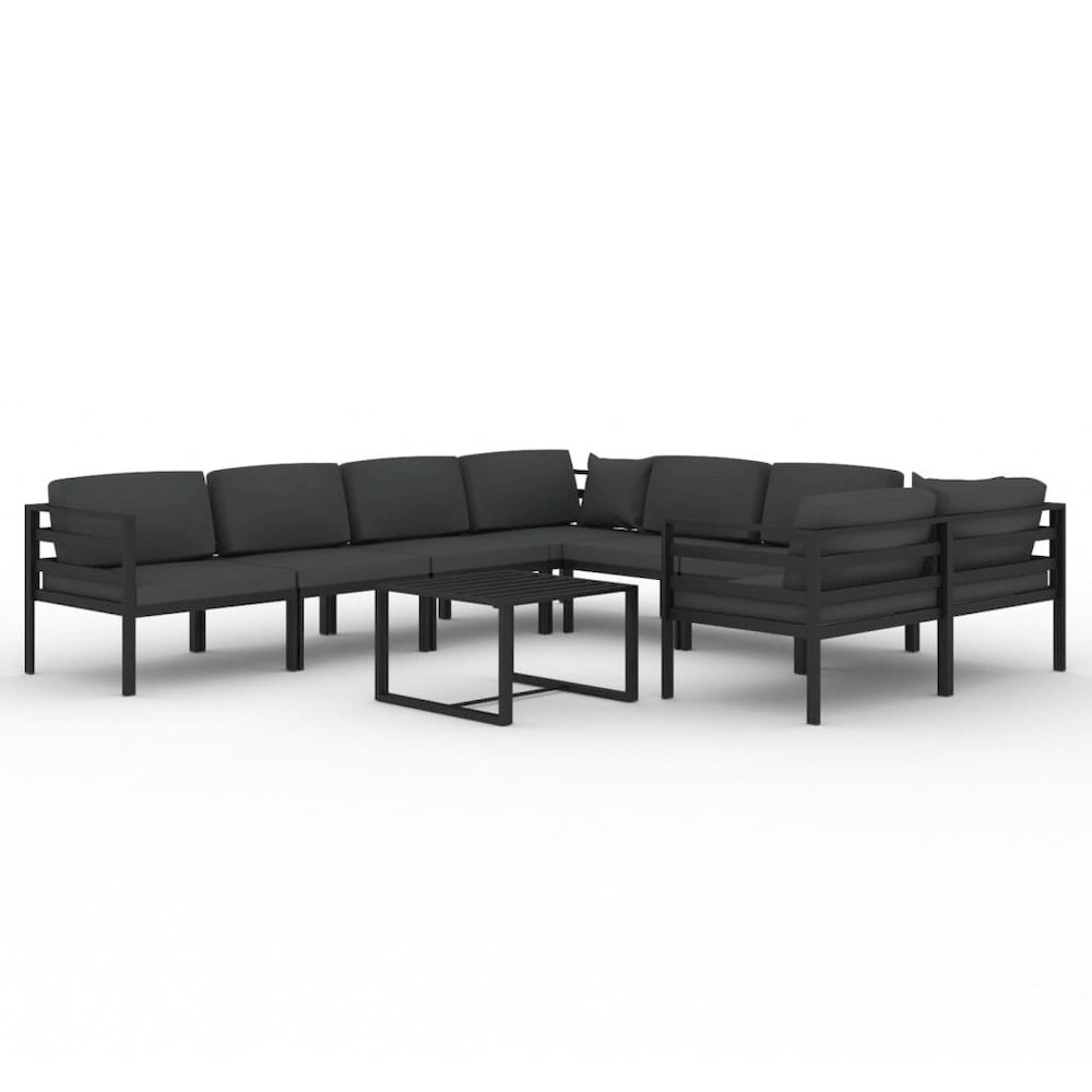 Garden Lounge Set Anthracite Aluminum, Polyester Large Modular. Picture 2