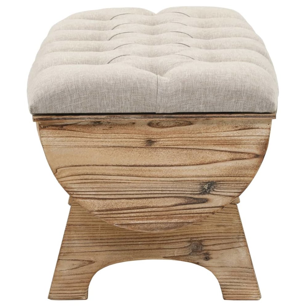 Storage Bench Natural wood and beige. Picture 3