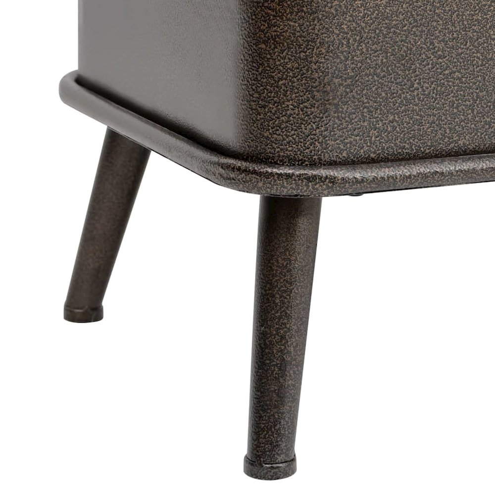 Storage Bench Black Faux Leather, Metal, Engineered Wood Medium. Picture 8
