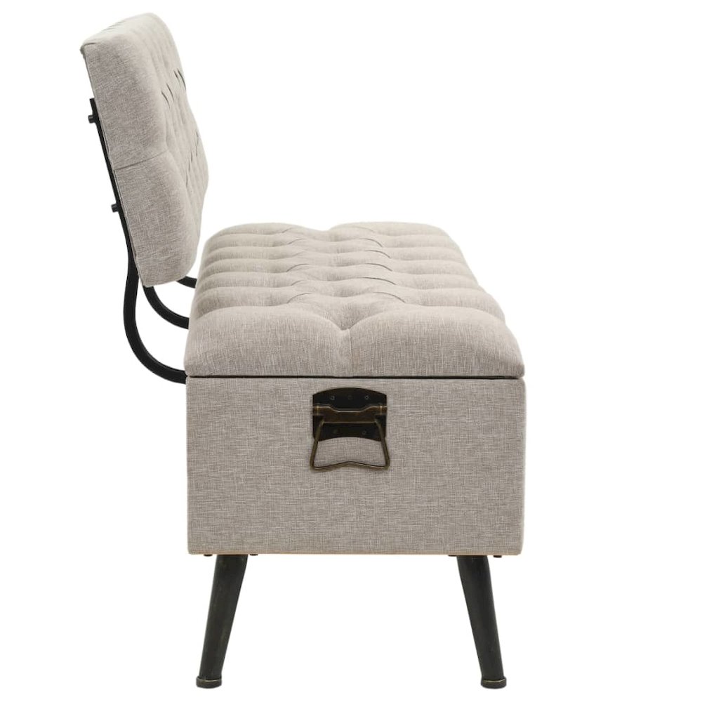 Storage Bench Cream Engineered wood 43.3 inches Storage Bench. Picture 2