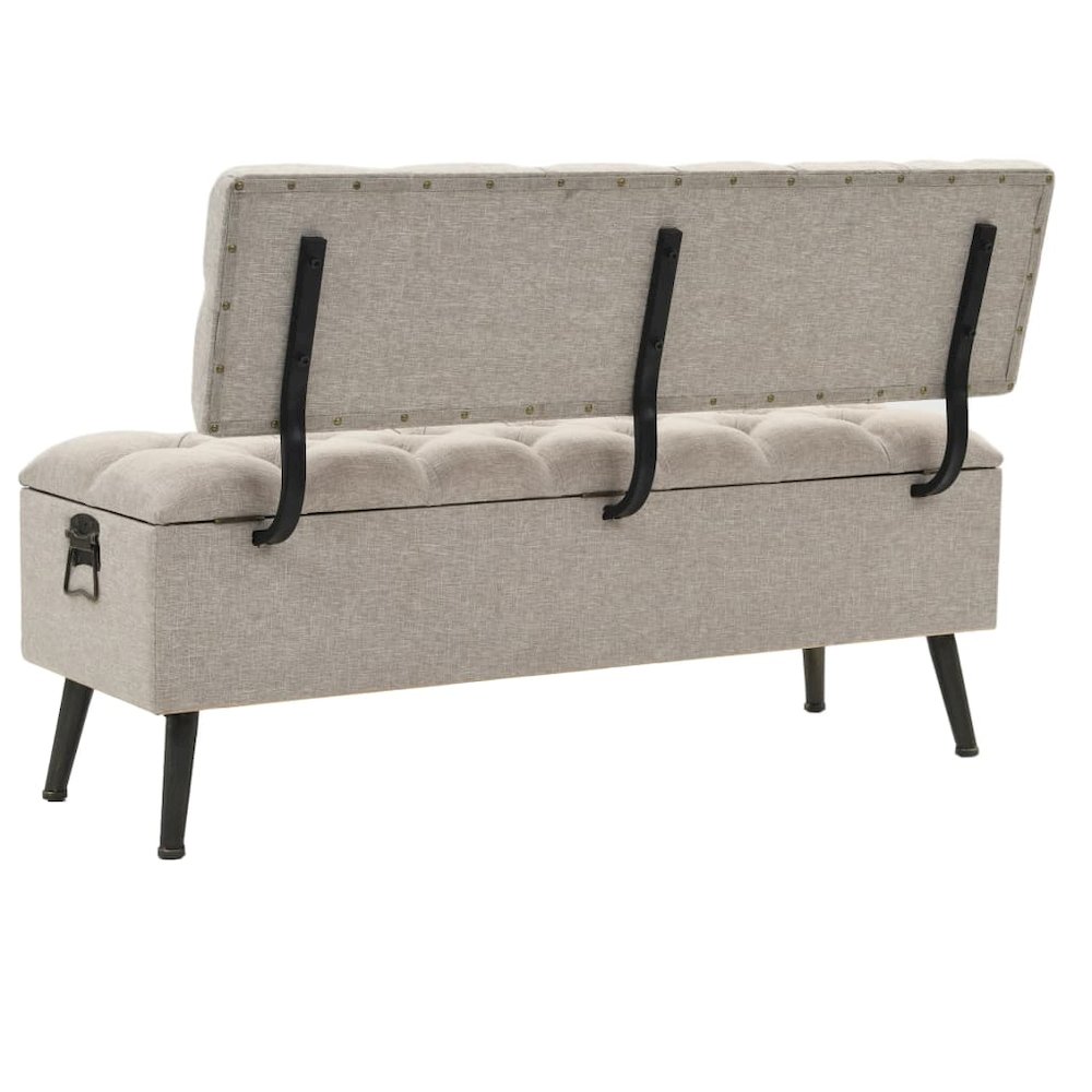 Storage Bench Cream Engineered wood 43.3 inches Storage Bench. Picture 3