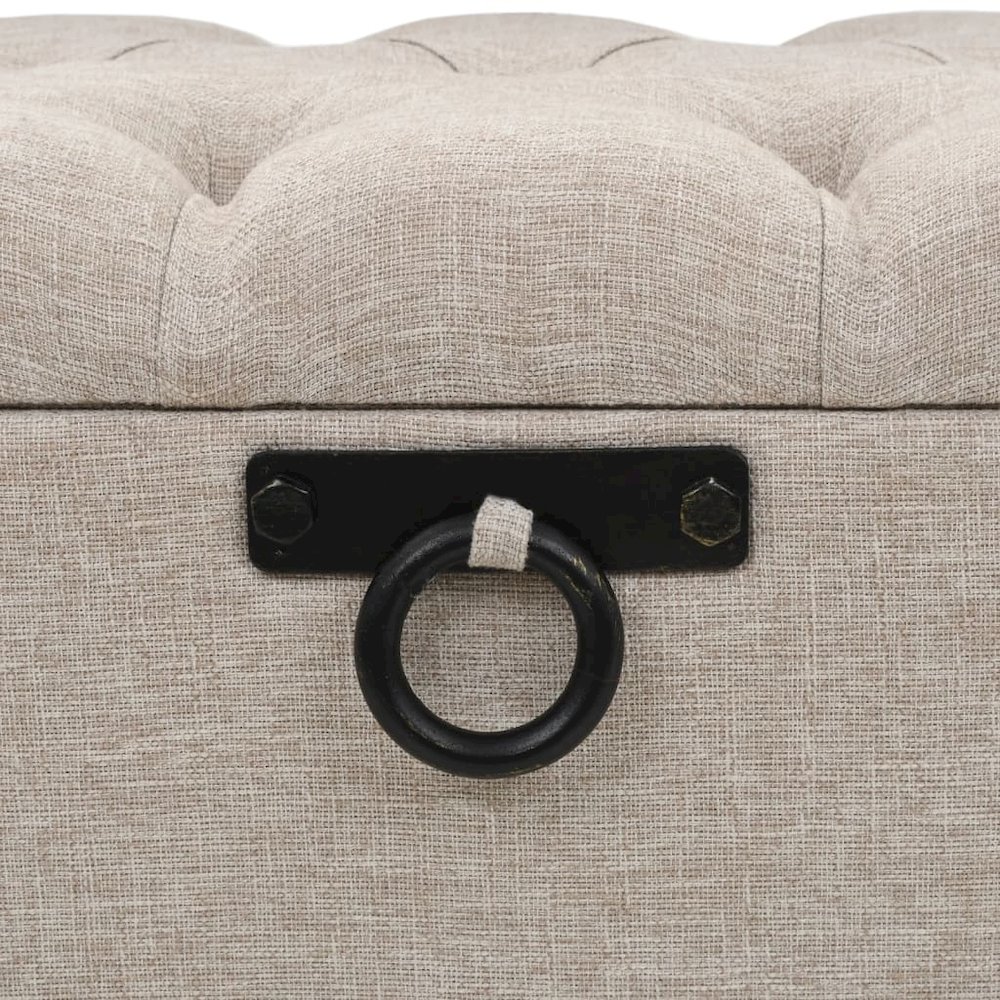 Storage Bench Cream Engineered wood 43.3 inches Storage Bench. Picture 5