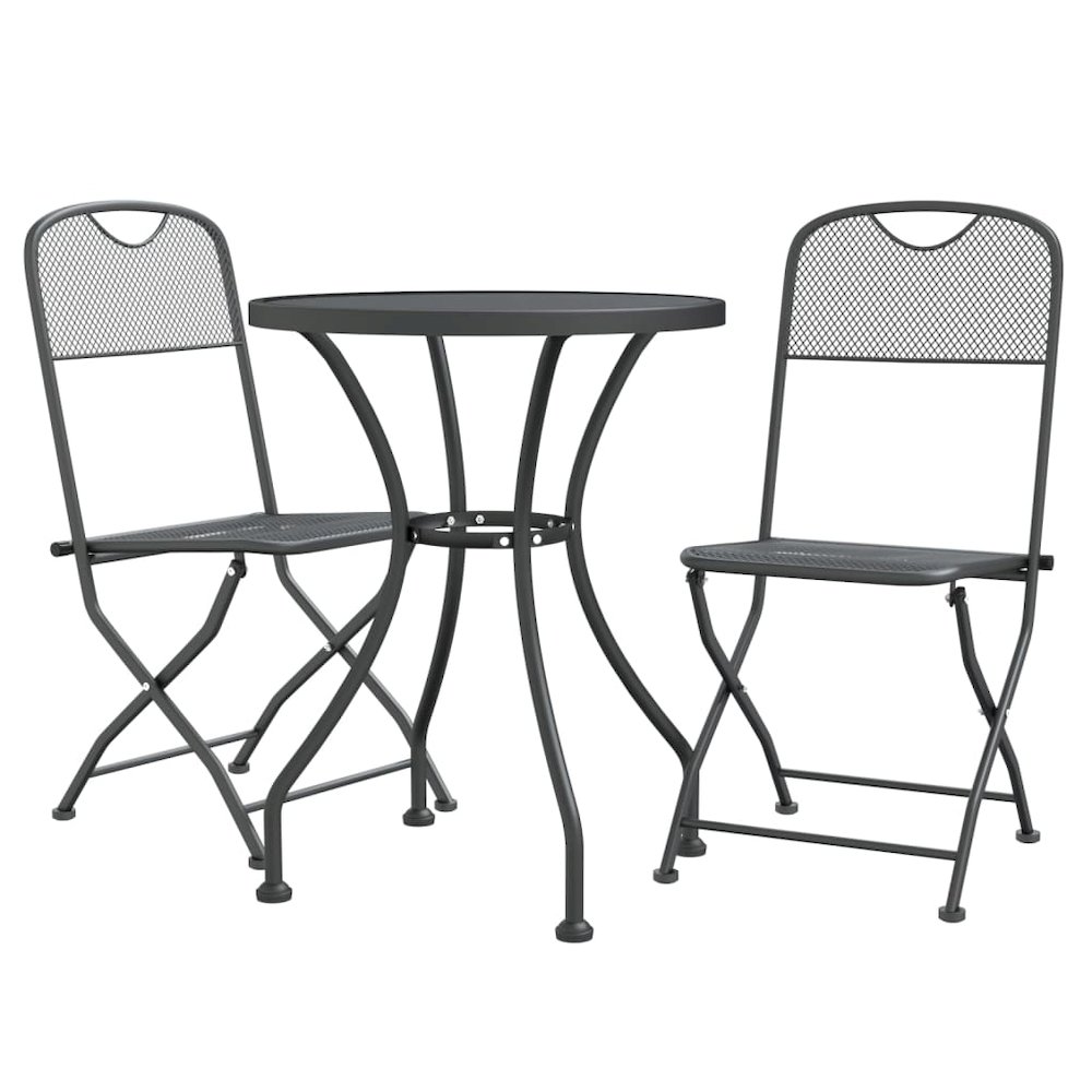 Garden Dining Set Anthracite Expanded metal mesh with e-coating. Picture 3