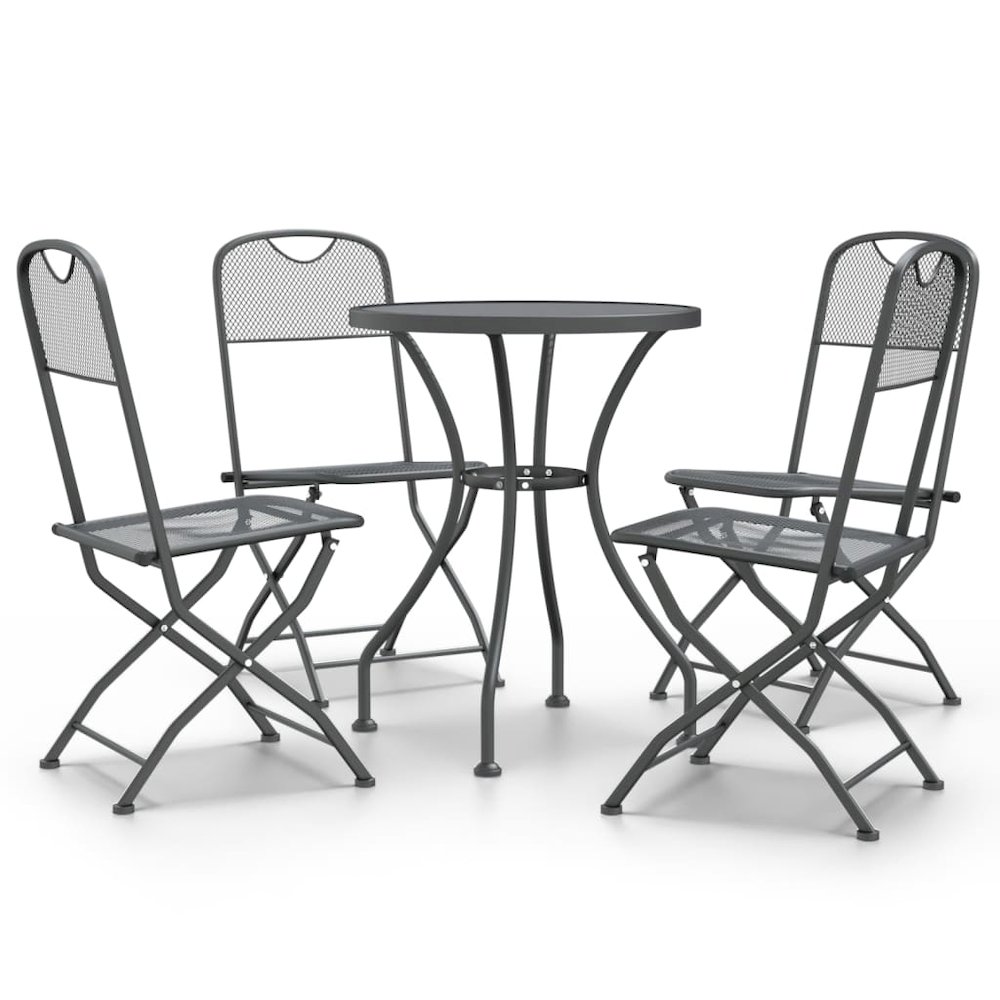 Garden Dining Set Anthracite Expanded metal mesh with e-coating. Picture 2