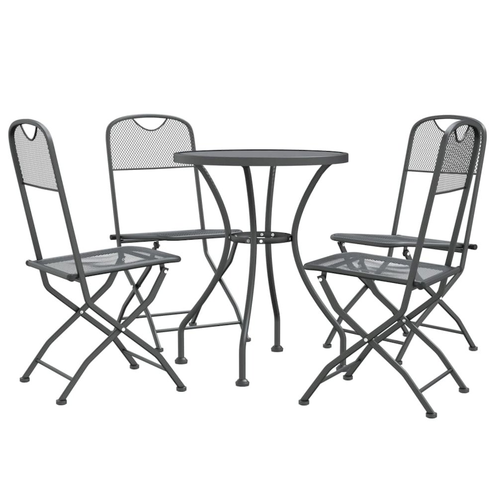 Garden Dining Set Anthracite Expanded metal mesh with e-coating. Picture 3