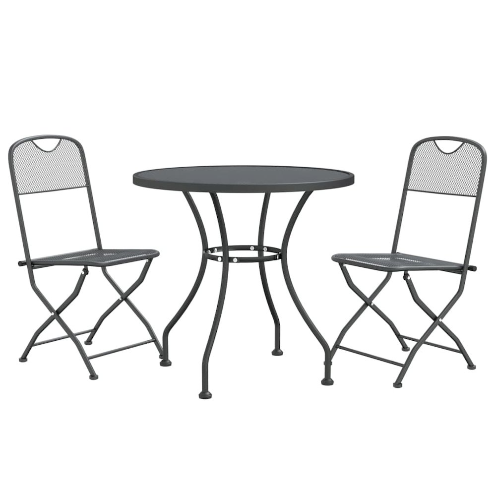 Garden Dining Set Anthracite Expanded metal mesh with e-coating. Picture 3
