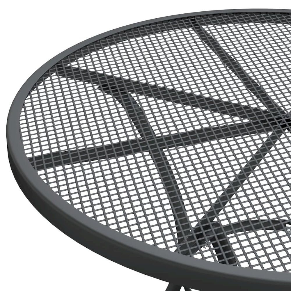 Garden Dining Set Anthracite Expanded metal mesh Medium Foldable. Picture 6