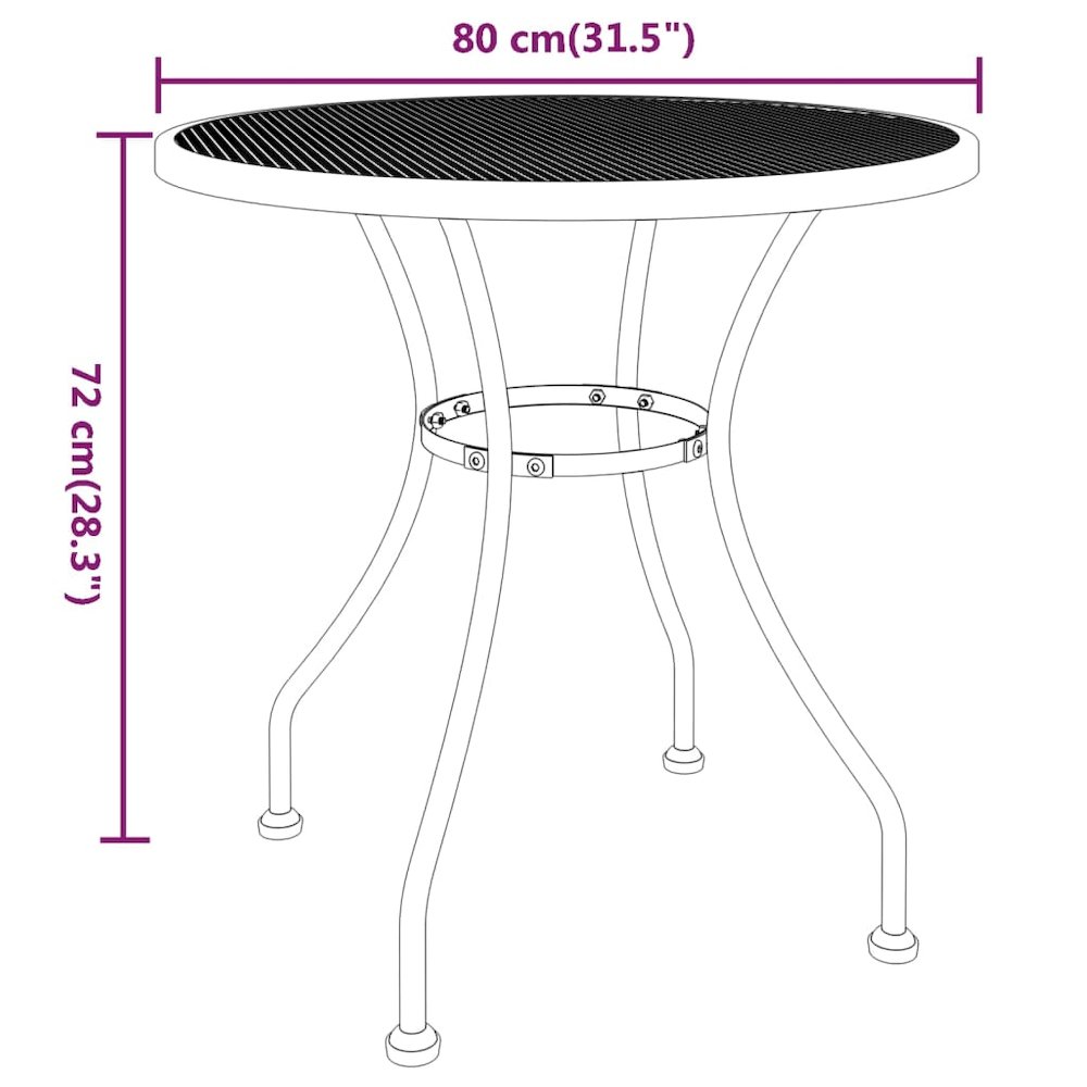 Garden Dining Set Anthracite Expanded metal mesh Medium Foldable. Picture 10