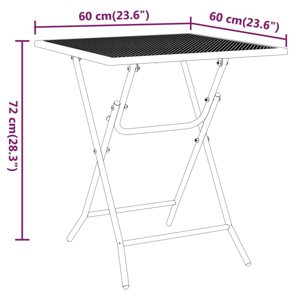 Garden Dining Set Anthracite Expanded metal mesh Small Foldable. Picture 11