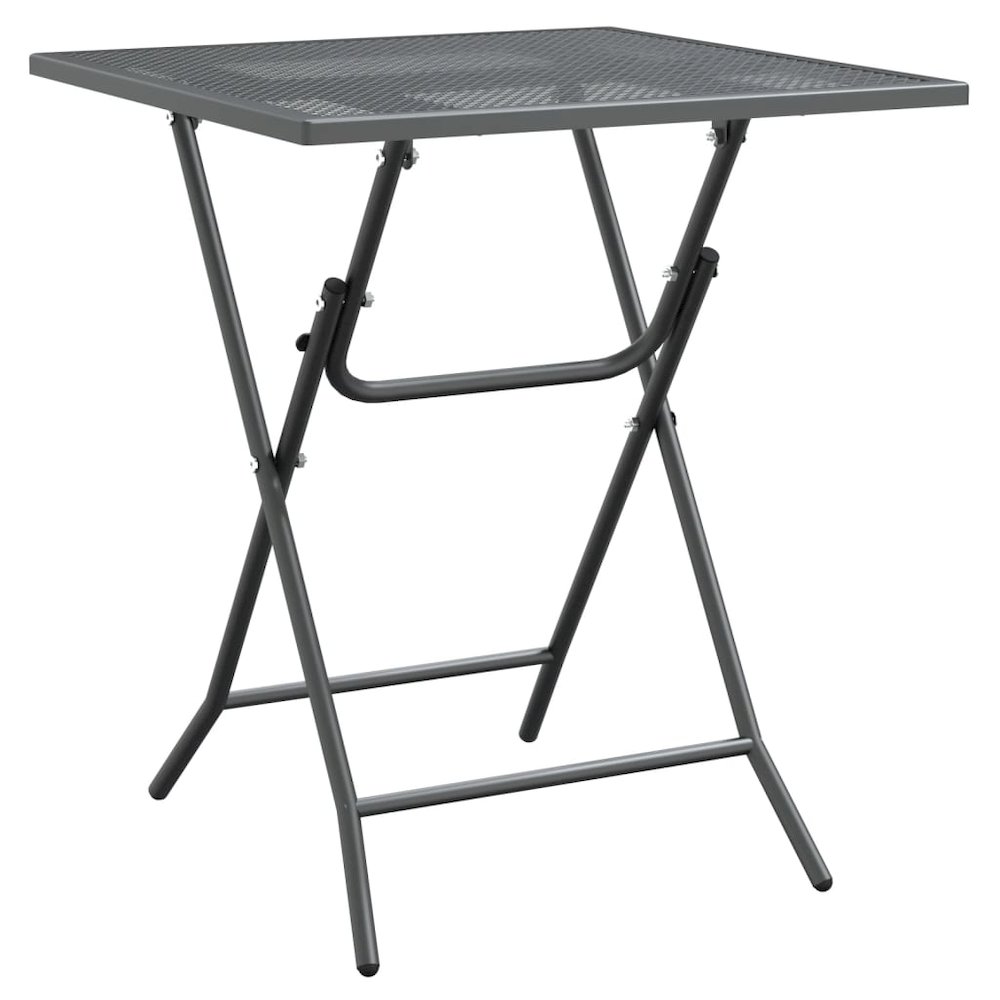 Garden Dining Set Anthracite Expanded metal mesh Foldable. Picture 4