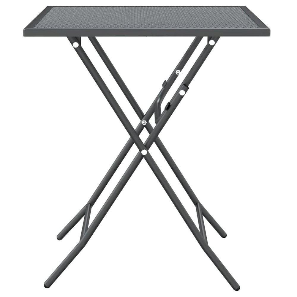 Garden Dining Set Anthracite Expanded metal mesh Foldable. Picture 5