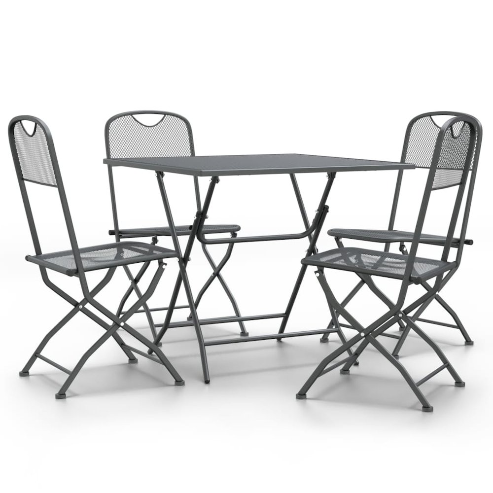 Garden Dining Set Anthracite Expanded metal mesh. Picture 2