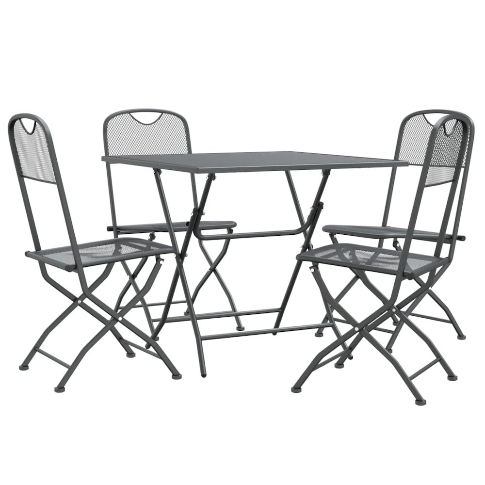 Garden Dining Set Anthracite Expanded metal mesh. Picture 3