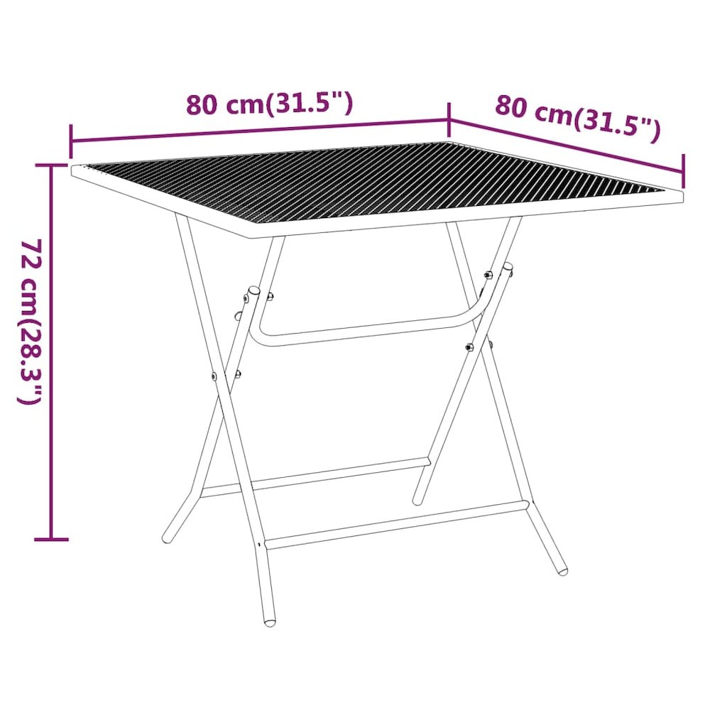 Garden Dining Set Anthracite Expanded metal mesh. Picture 11