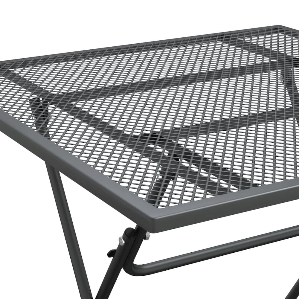5 Piece Patio Dining Set Expanded Metal Mesh Anthracite. Picture 7