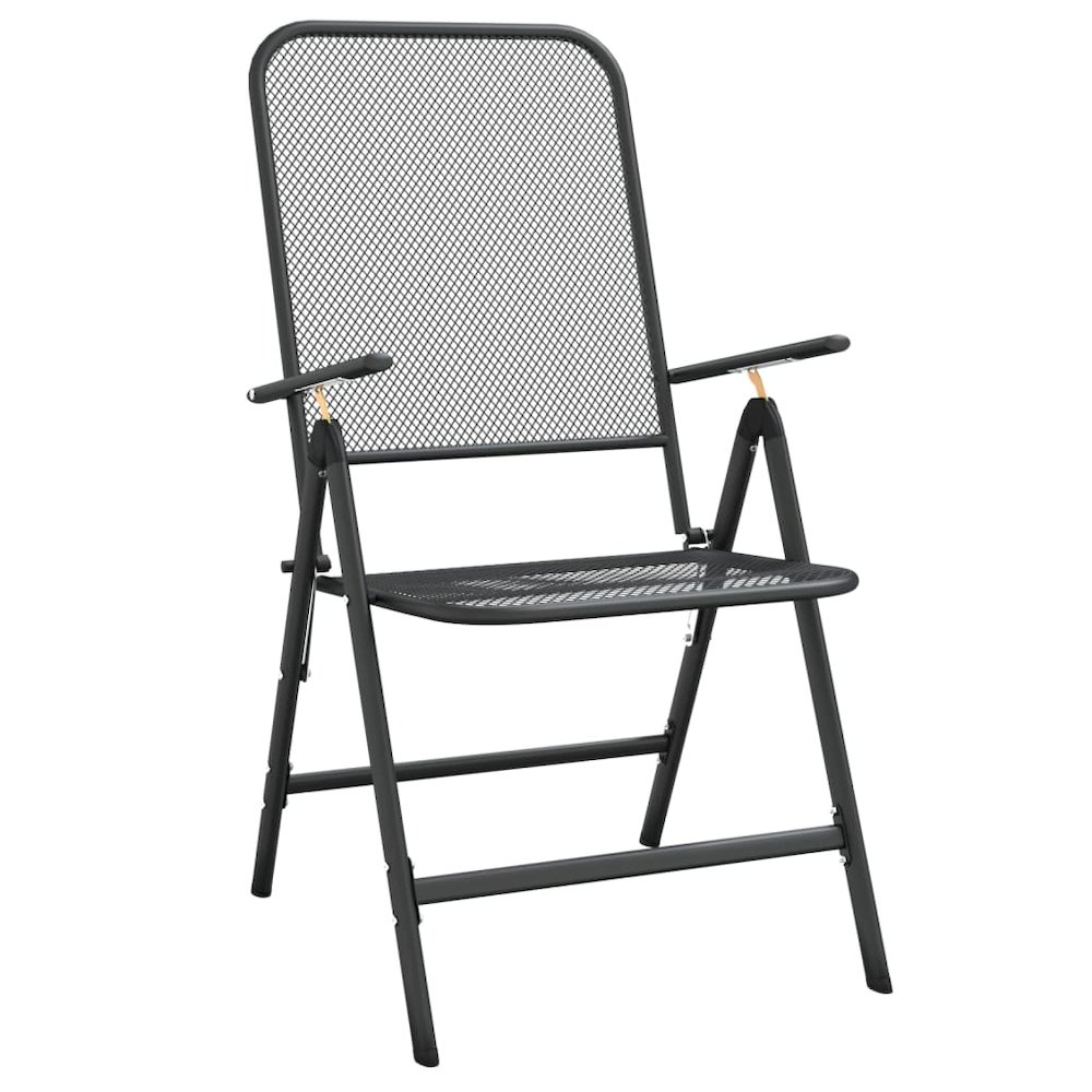 5 Piece Patio Dining Set Expanded Metal Mesh Anthracite. Picture 9