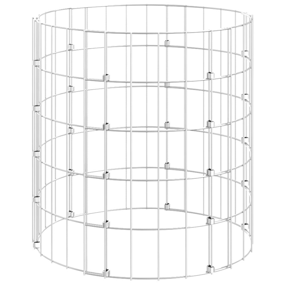Garden Composter Silver Galvanized steel Ã˜19.7 x 19.7 in Durable. Picture 2