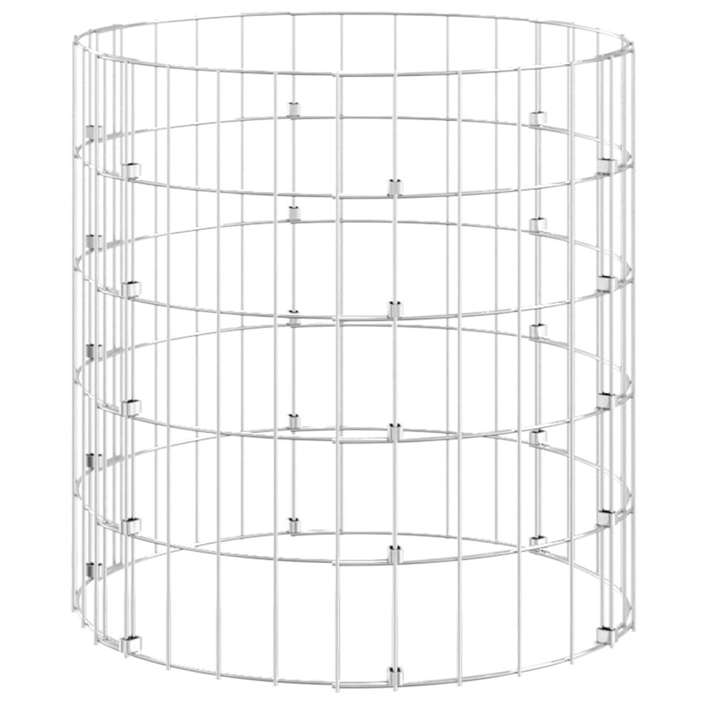Garden Composter Silver Galvanized steel Ã˜19.7 x 19.7 in Durable. Picture 4