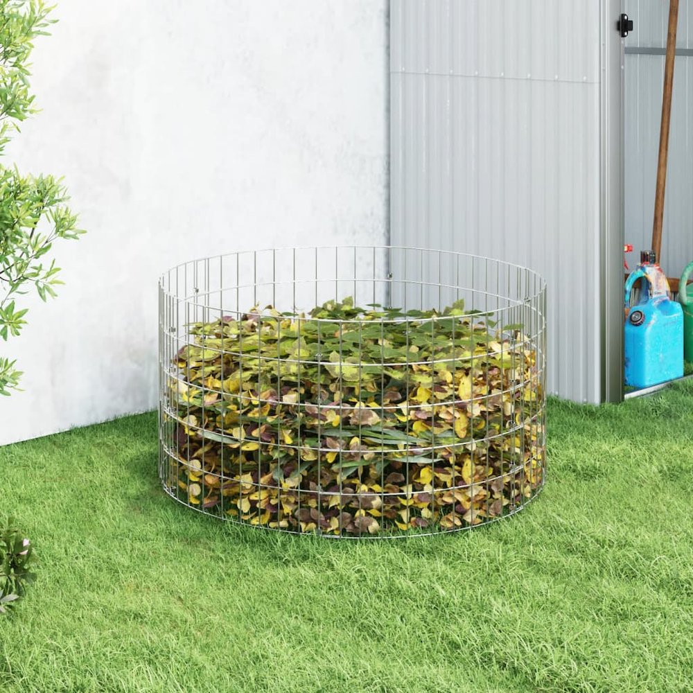 Garden Composter Silver Galvanized steel Large Breathable Design. Picture 1