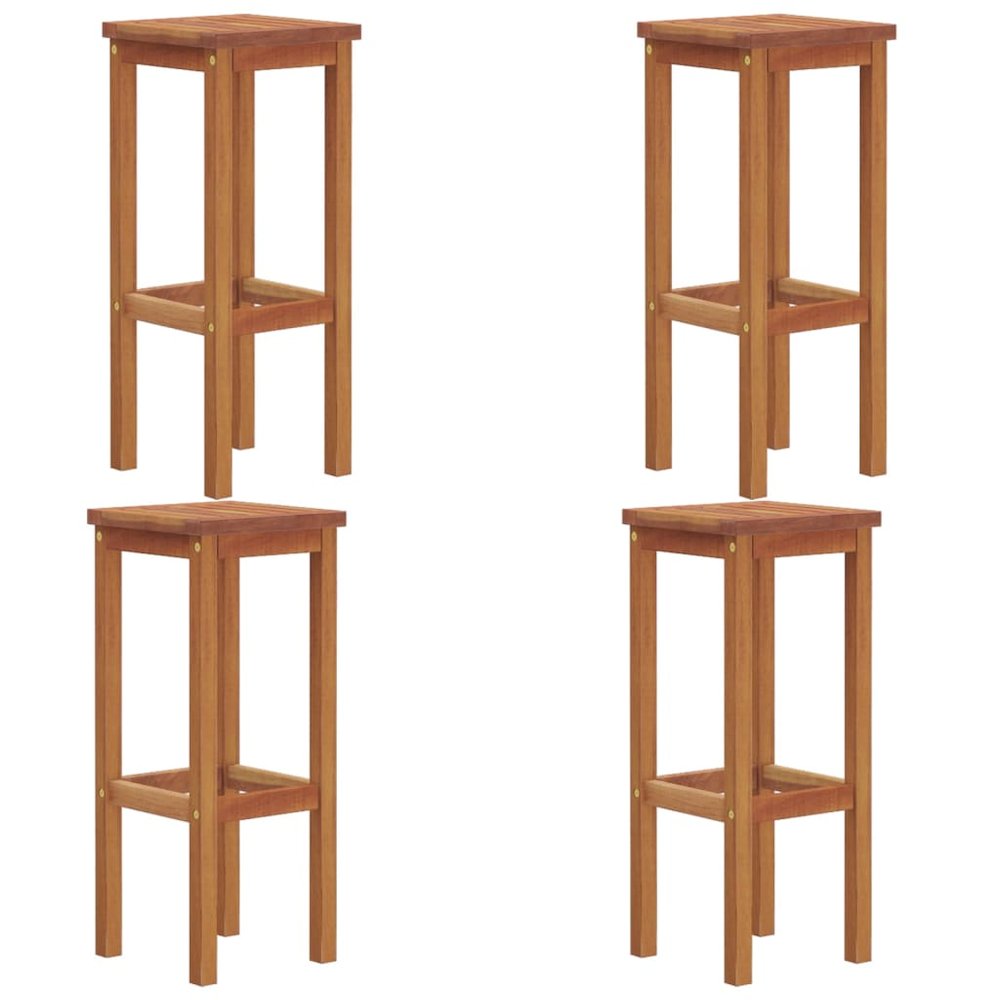 Bar Stool Set of 4 Natural wood. Picture 2