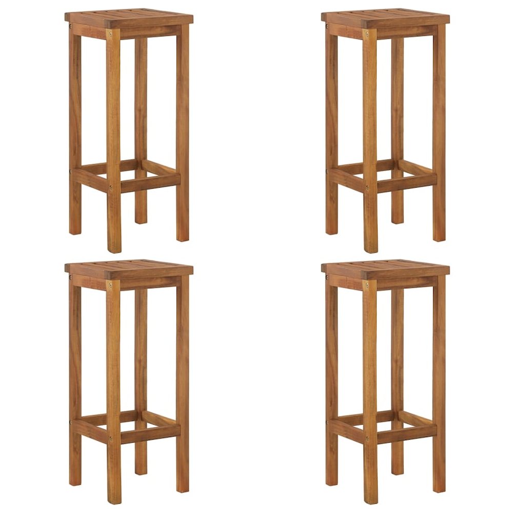 Garden Bar Set Brown Solid Acacia wood Medium Footrest. Picture 8