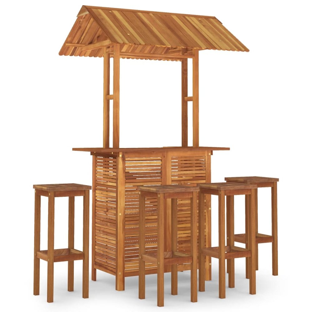 Garden Bar Set Acacia wood color Solid acacia wood Medium Tough. Picture 2