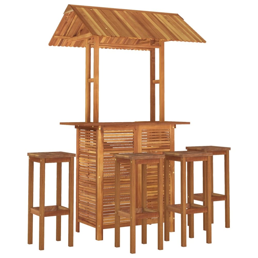 Garden Bar Set Acacia wood color Solid acacia wood Medium Tough. Picture 3