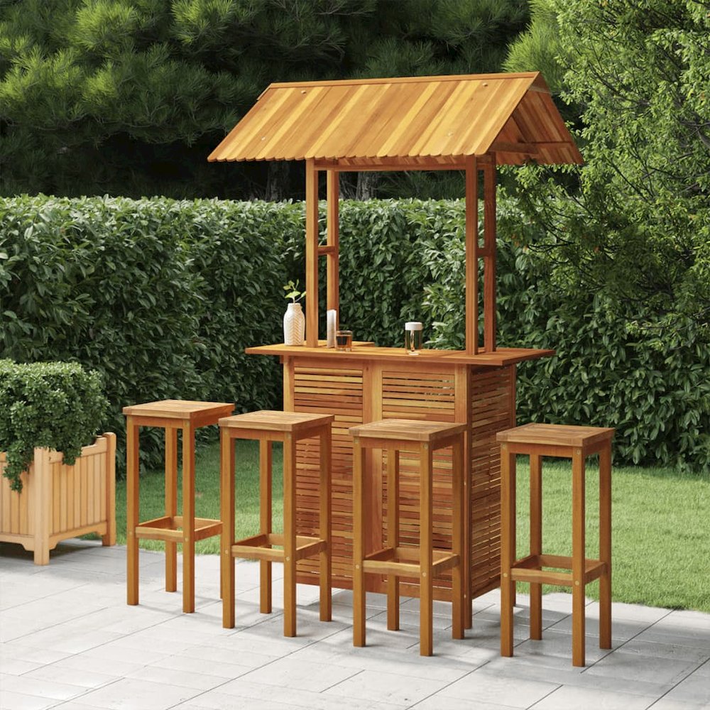Garden Bar Set Acacia wood color Solid acacia wood Medium Tough. Picture 1