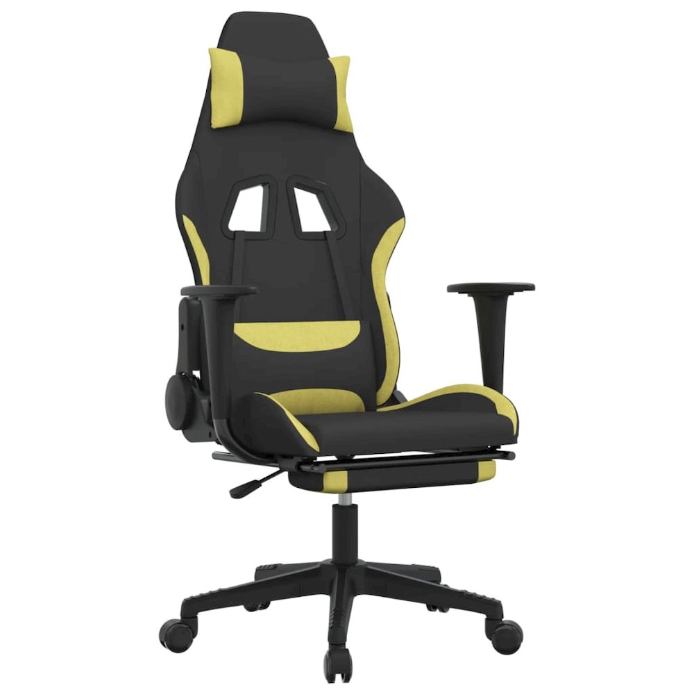 Gaming Chair Black and Light Green. Picture 2
